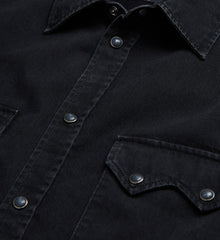 Classic Collar Denim Shirt | Men | Black Washed