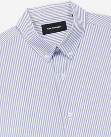 Oversized Blue And Striped Cotton Shirt | Men | Black x White