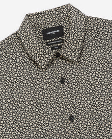 Beige Cotton Shirt With Motif | Men | Black