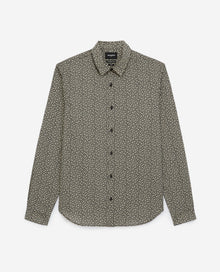 Beige Cotton Shirt With Motif | Men | Black