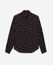 Flowing Printed Shirt Colored Floral Print | Men | Black Red Blue