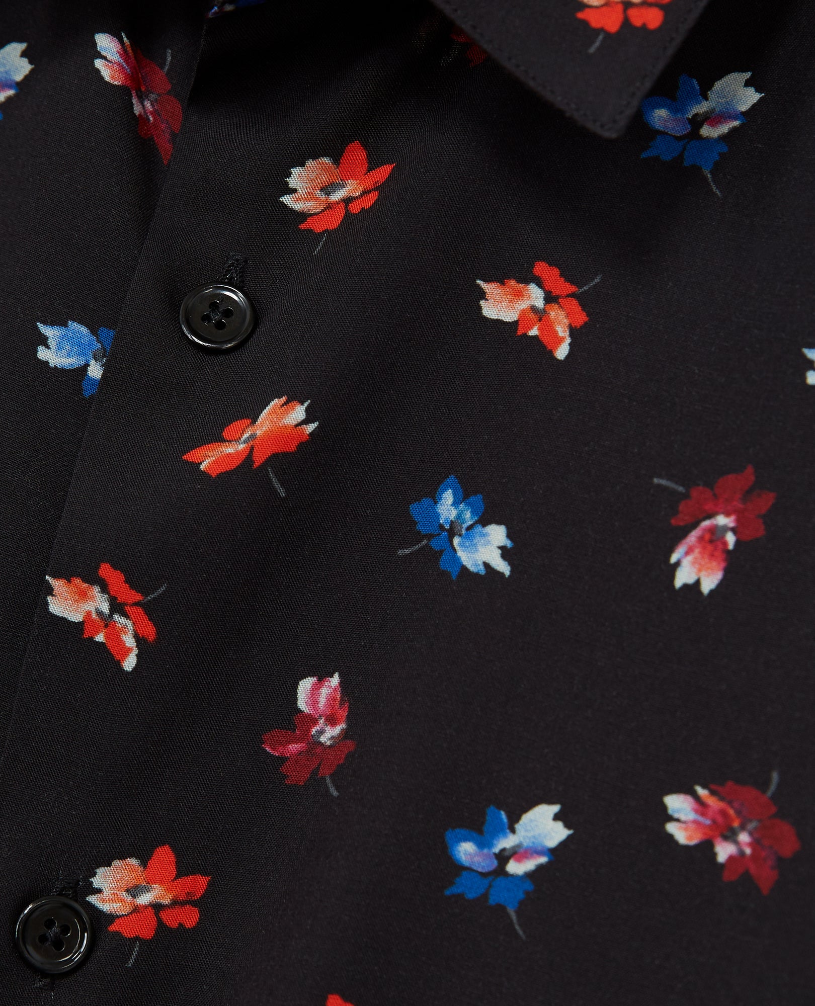 Flowing Printed Shirt Colored Floral Print | Men | Black Red Blue