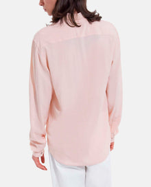 Flowing Light Shirt With Cuban Collar | Men | Pink