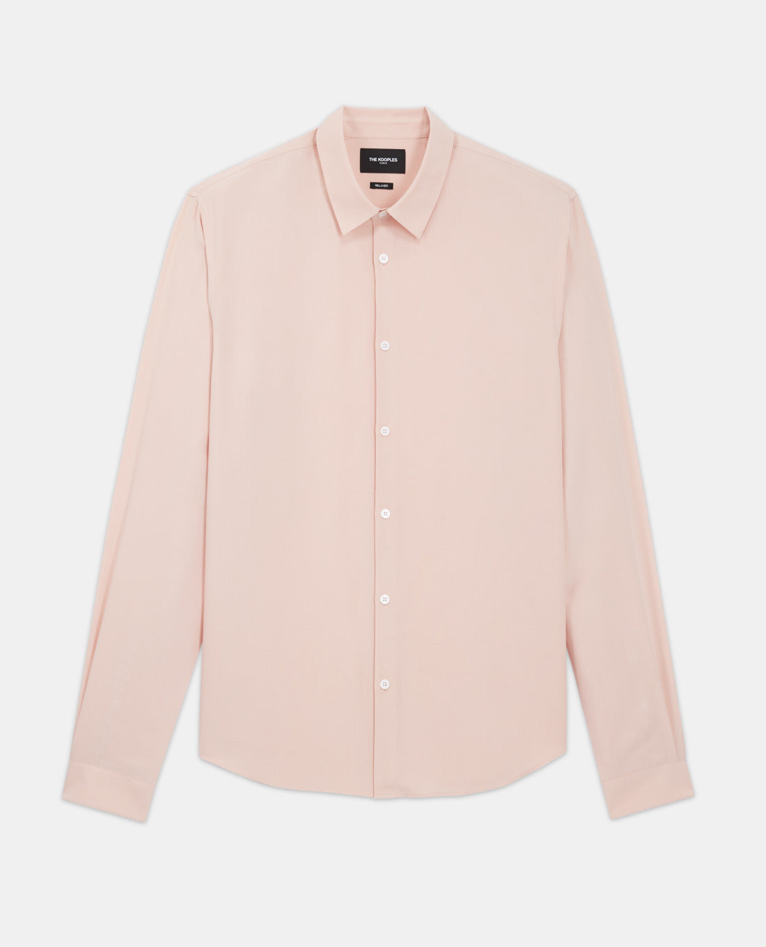 Flowing Light Shirt With Cuban Collar | Men | Pink