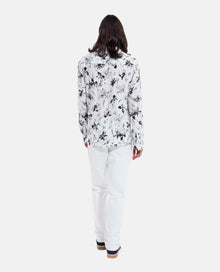 Shirt With Floral Print | Men | White x Black