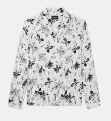 Shirt With Floral Print | Men | White x Black