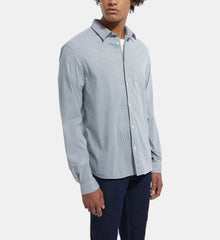 Striped Shirt With Classic Collar | Men | Grey x White