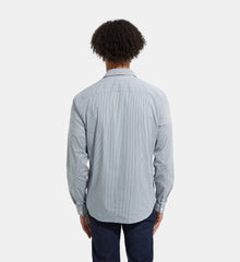 Striped Shirt With Classic Collar | Men | Grey x White