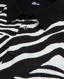 Printed Classic-Collar Shirt | Men | Black x White