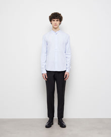 Officer Collar Shirt | Men | Blue x Ecru