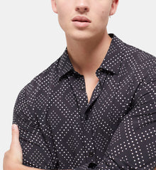 Printed Shirt With Classic Collar | Men | Black x White