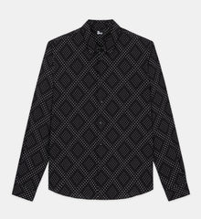 Printed Shirt With Classic Collar | Men | Black x White