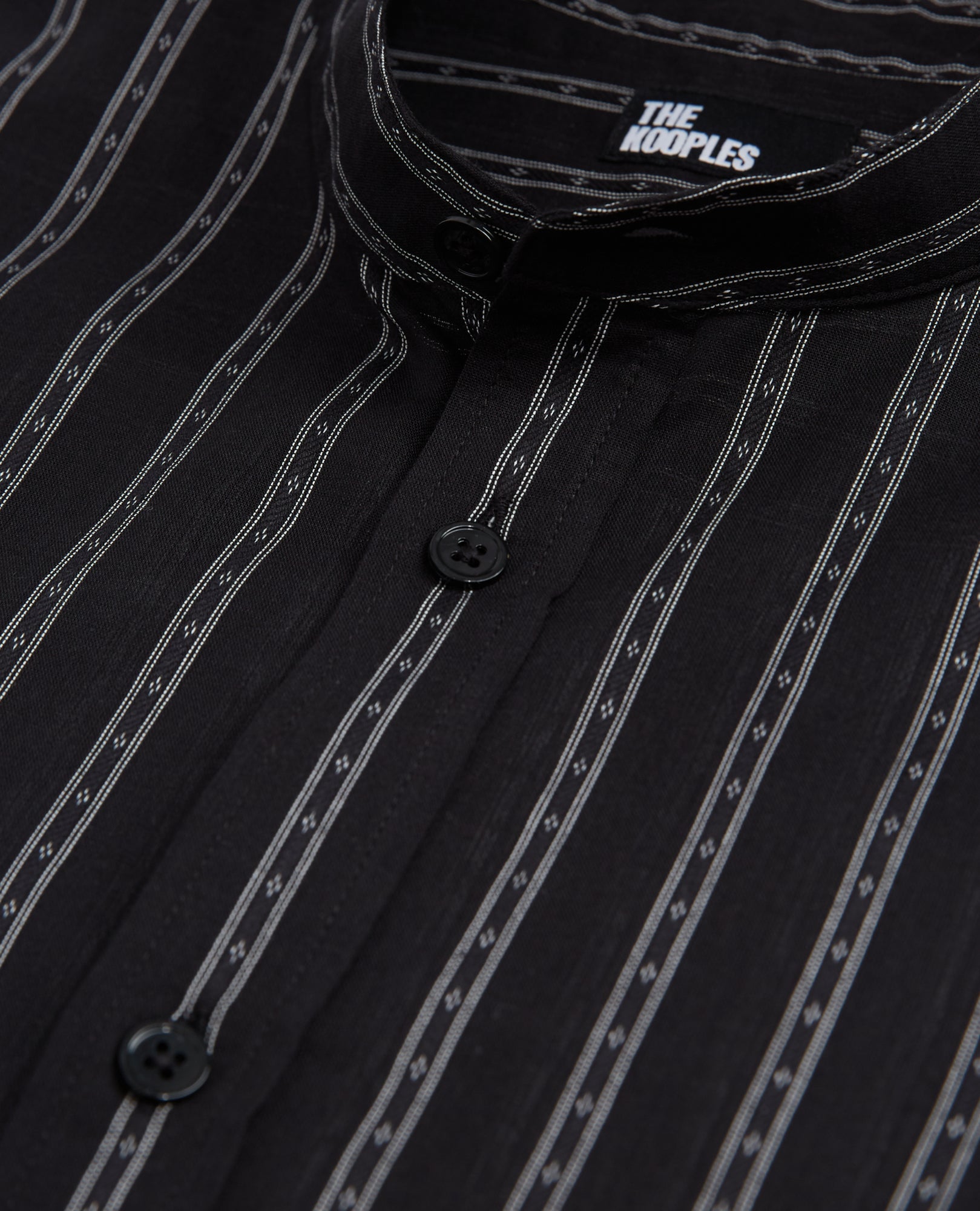 Striped Shirt With Officer Collar | Men | Black