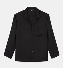 Snakeskin Print Casual Shirt | Men | Black