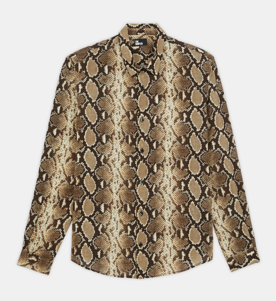 Snakeskin Print Casual Shirt | Men | Beige