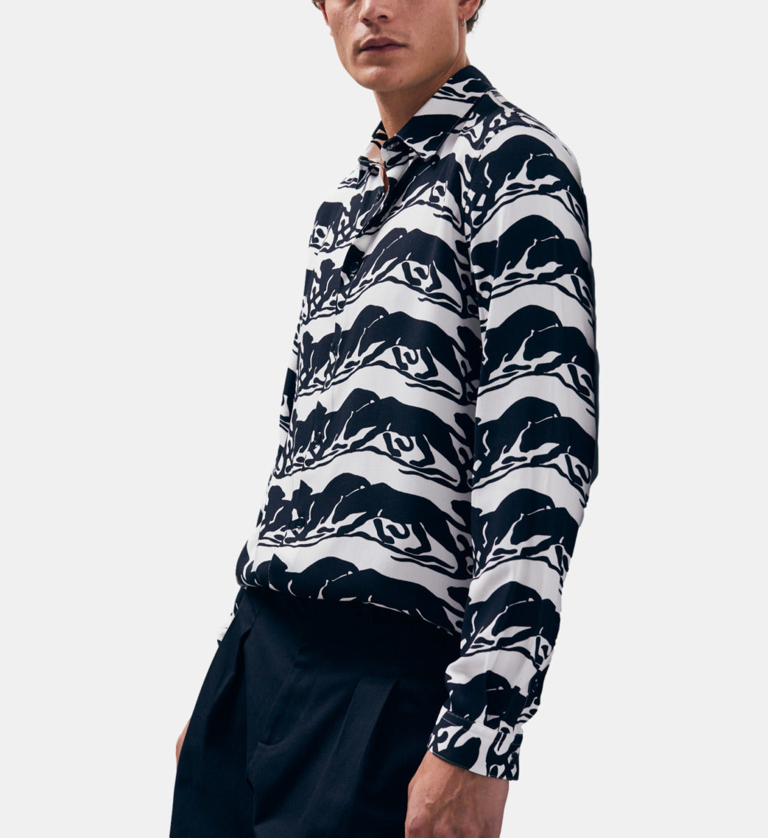 Printed Shirt | Men | Black x White