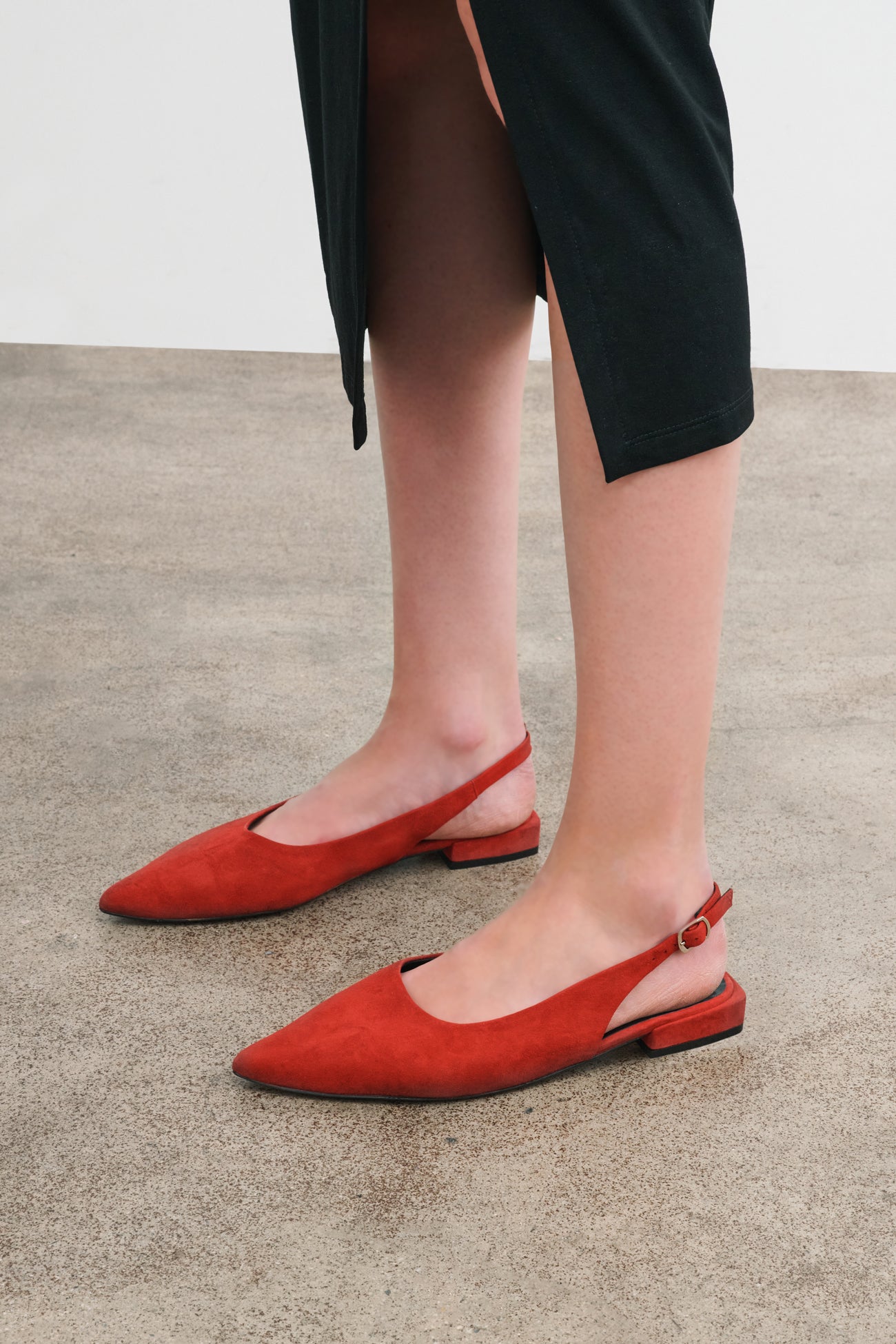 Jeanne Flats | Red Suede