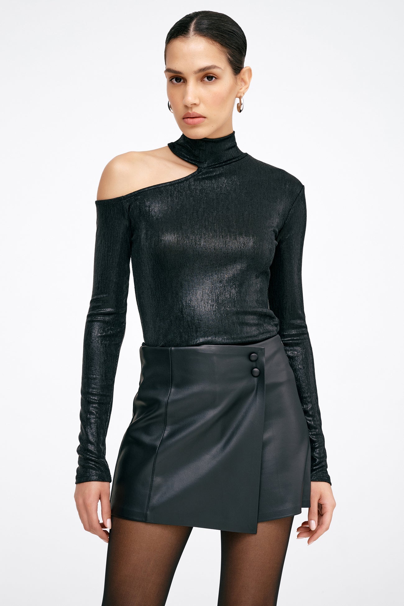 Evan Metallic Top | Onyx