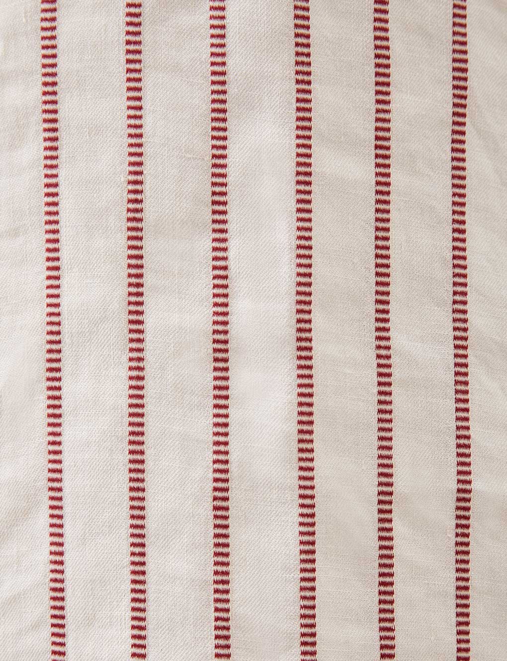 Womens | The Mini Caftan In Ticking Stripe | Washed Burgundy