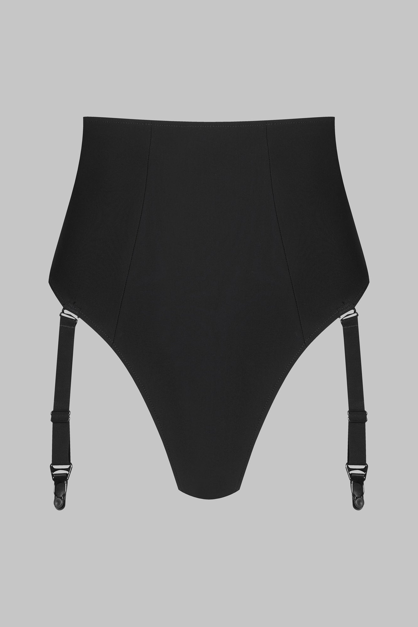 High waist tanga with suspenders - Nuit Infinie | Black