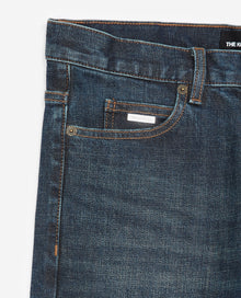 Slim-Fit Faded Jeans | Men | Dark Blue Denim