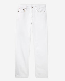 White Straight-Cut Jeans W/ Five Pockets | Men | Ecru