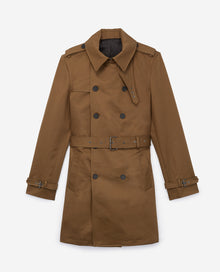 Double-Breasted Trench Coat In Cotton Twill | Men | Khaki Stone