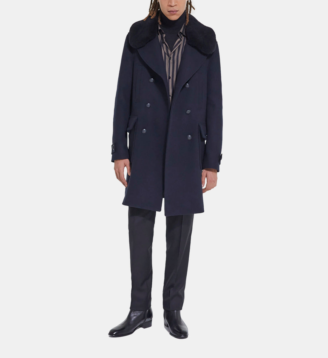 Blue Wool Coat | Men | Dark Navy