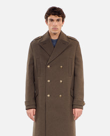 Long Officer-Style Coat | Men | Khaki