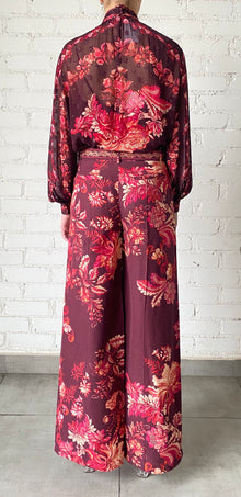 Hemant & Nandita | Aafa Flared Pants | Red/Beige