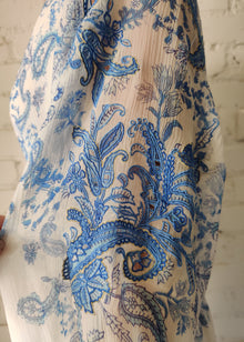 Hemant & Nandita | Amyra High Low Dress | White/Blue