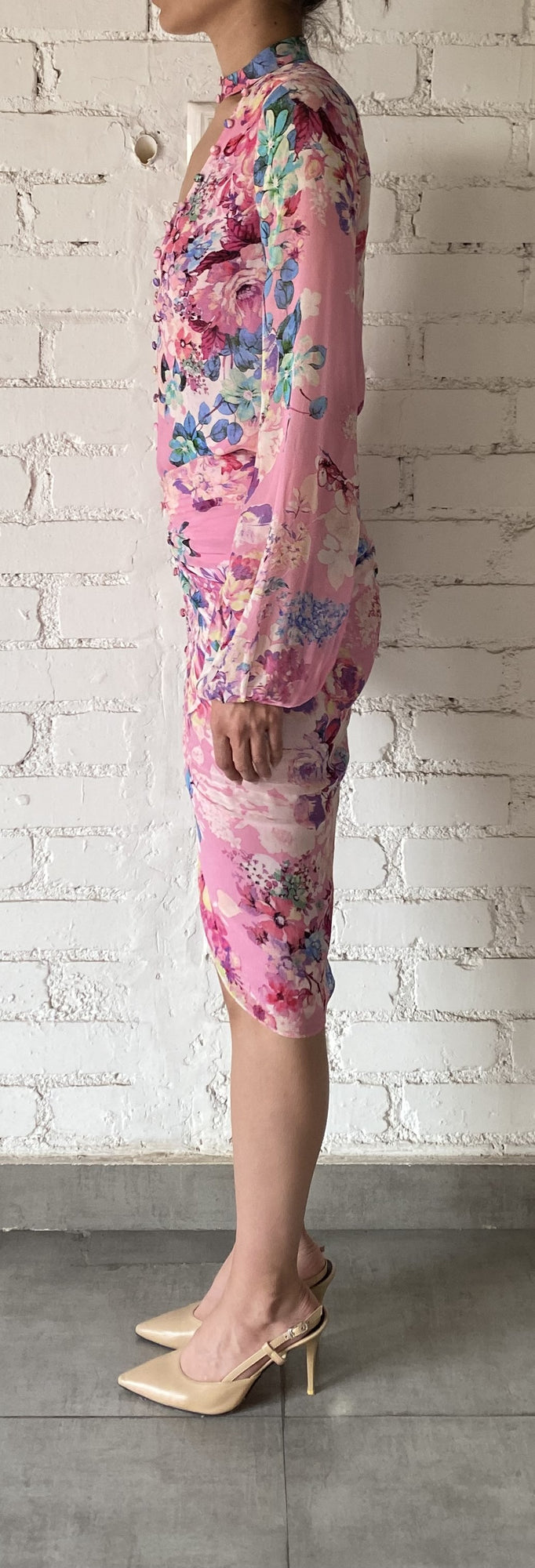 Hemant & Nandita | April Floral Midi Skirt | Pink