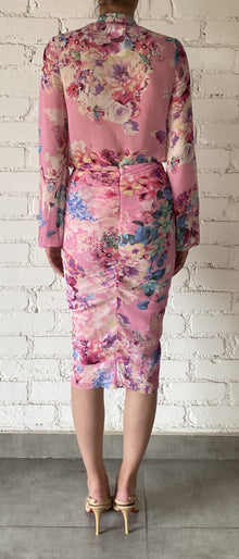 Hemant & Nandita | April Floral Midi Skirt | Pink