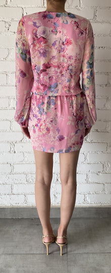 Hemant & Nandita | April Floral Short Dress | Pink