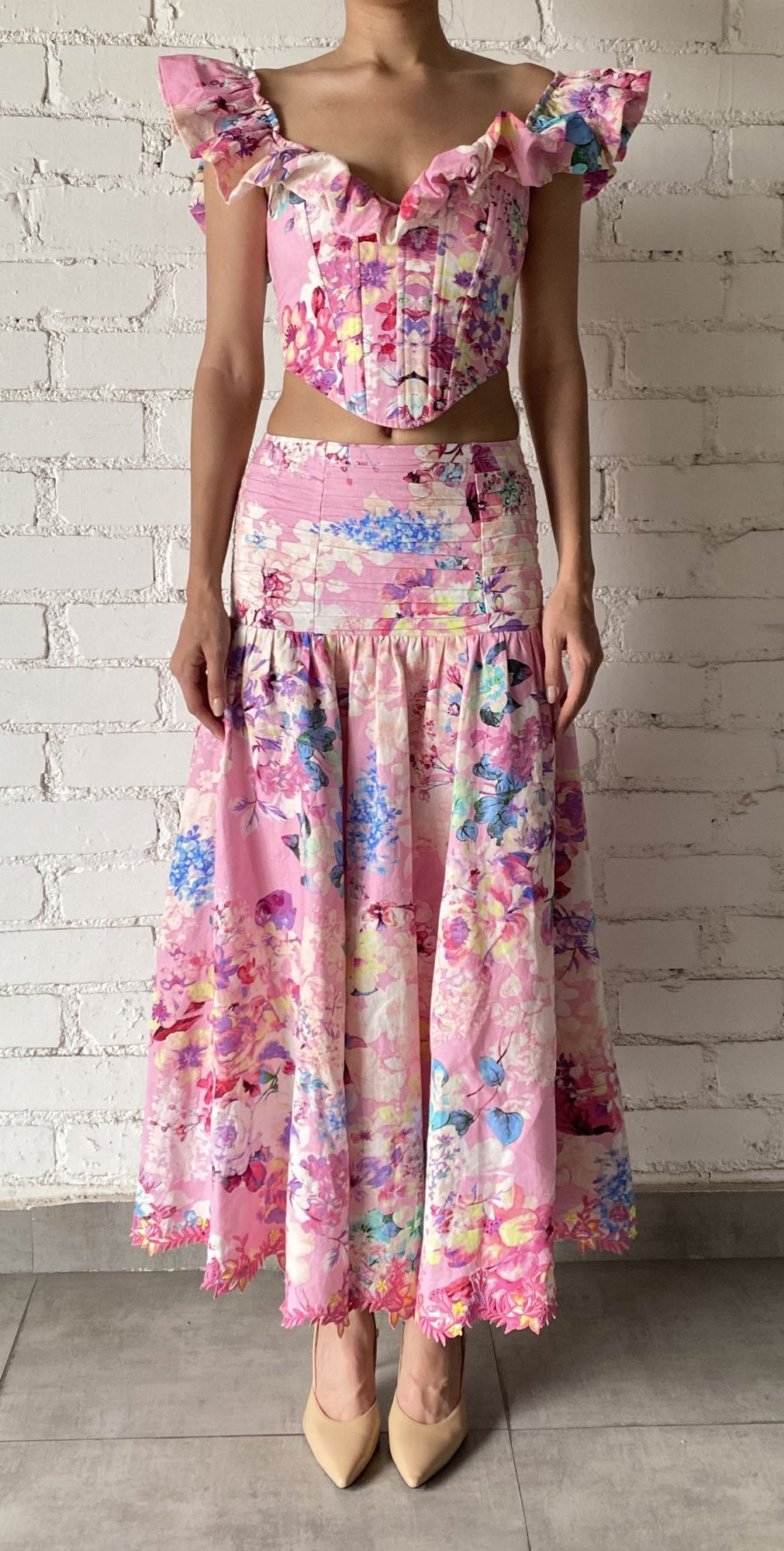 Hemant & Nandita | April Midi Skirt | Pink