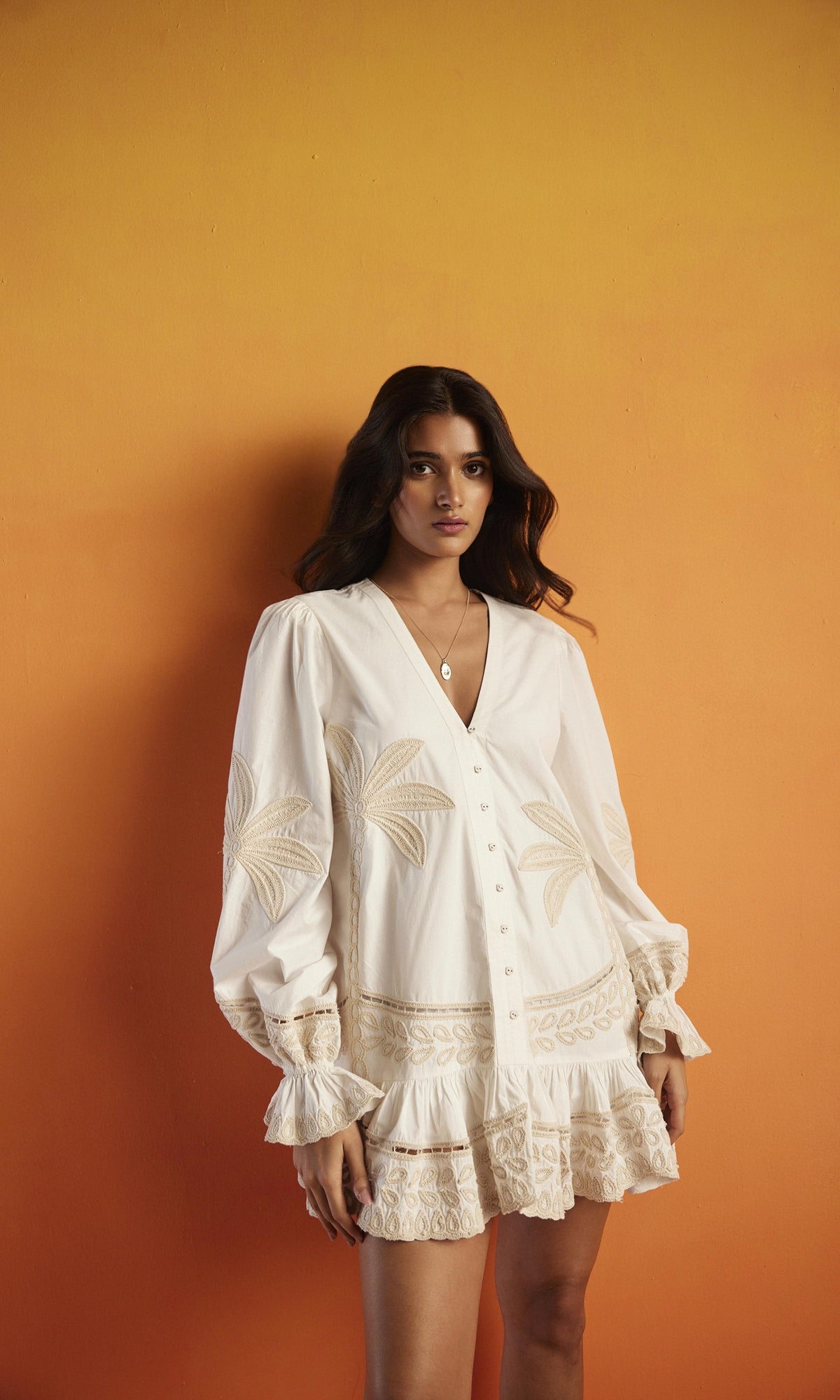 Womens | Ari Cotton Poplin Short Dress | White
