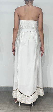 Hemant & Nandita | Ari Strapless Belted Long Dress | Beige