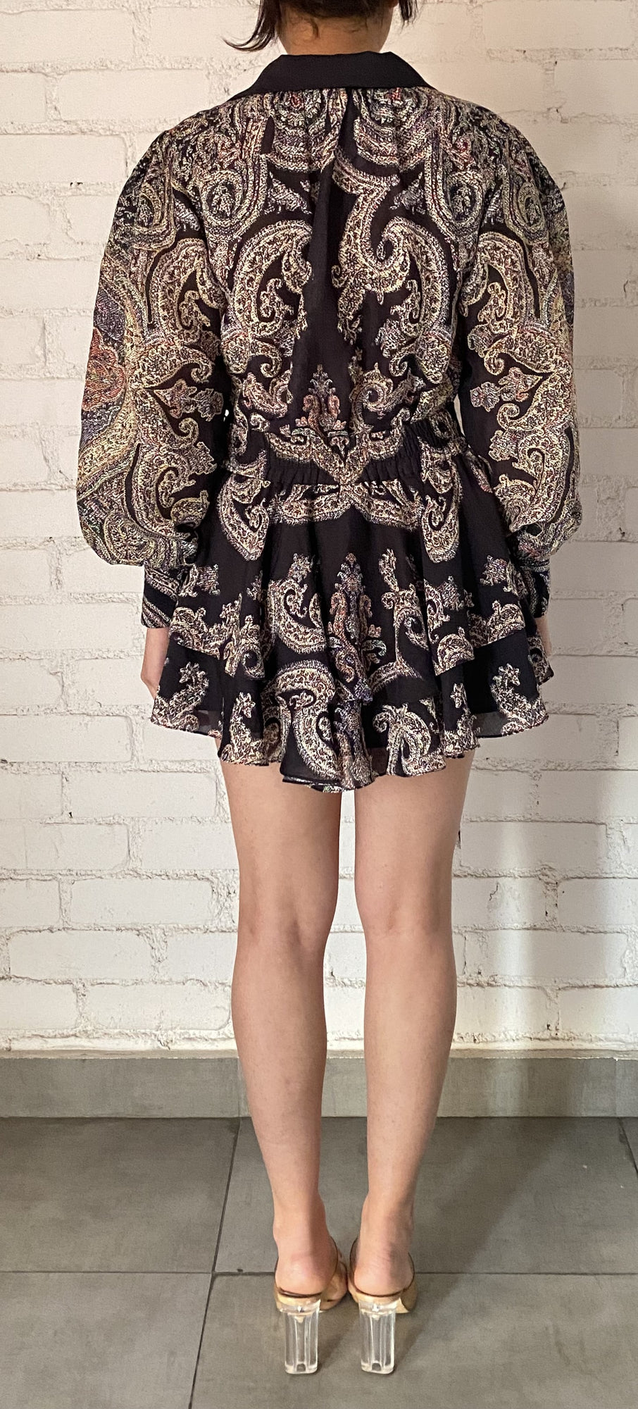 Hemant & Nandita | Arka Short Skirt | Black Multi