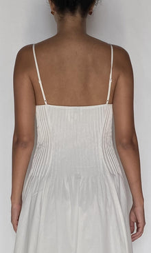 Hemant And Nandita | Ayra Cotton Ankle Lenght Pintuck Maxi Dress | Ivory
