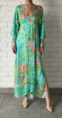 Hemant & Nandita | Azra Floral Kaftan | Teal