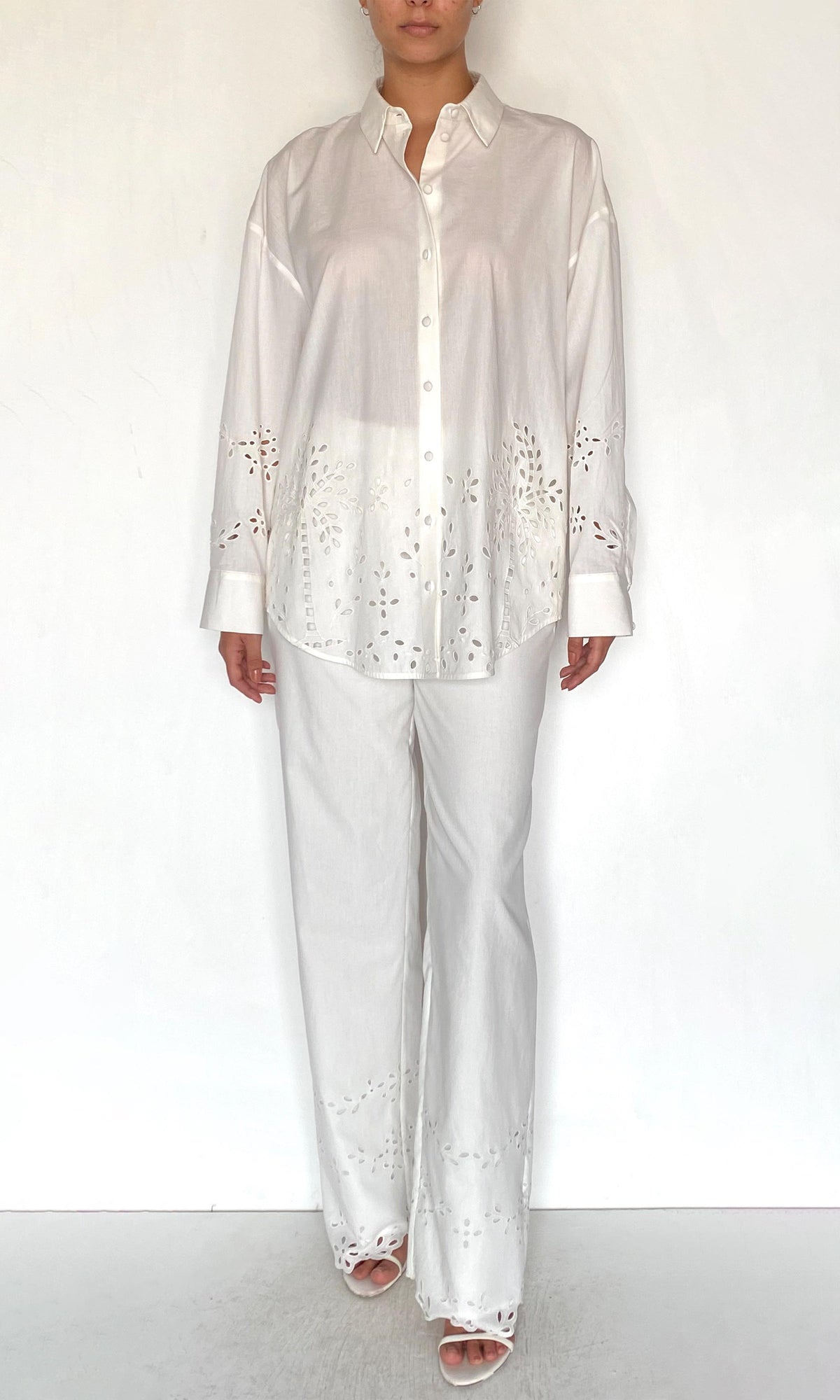 Womens | Bagh Cotton Over Sized Shirt | White