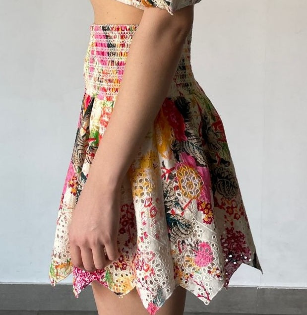 Hemant & Nandita | Short Skirt | Pink Multi