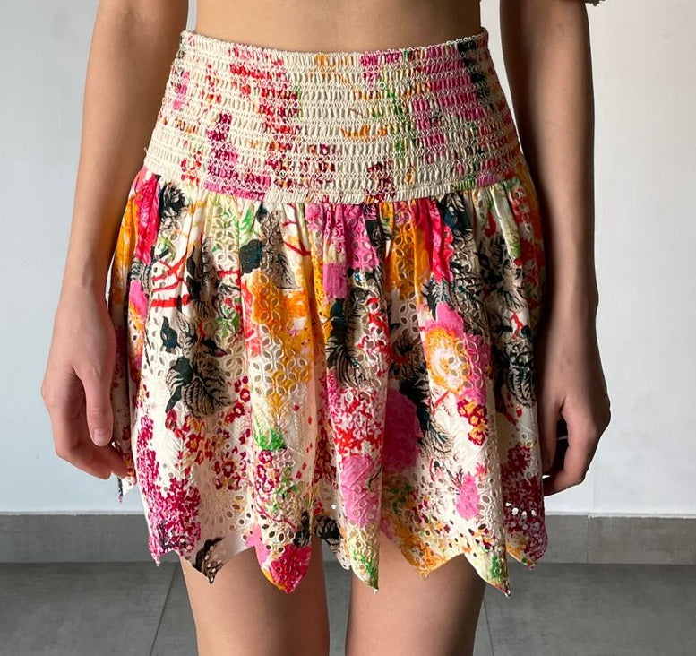 Hemant & Nandita | Short Skirt | Pink Multi