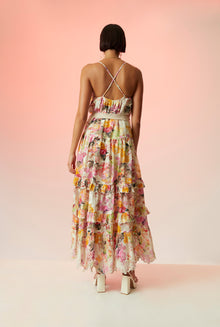 Hemant & Nandita | Charu Straight-Neck Sleeveless Long Dress | Multicolor