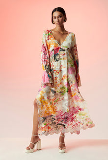 Hemant & Nandita | Charu V-Neck Kaftan | Multicolor