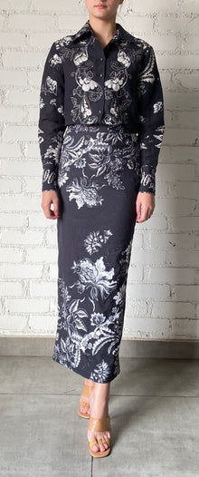 Hemant & Nandita | Dea Fitted Long Skirt | Black/White