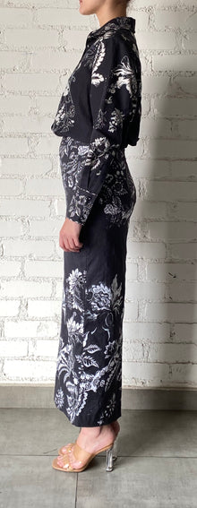 Hemant & Nandita | Dea Fitted Long Skirt | Black/White