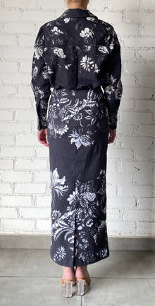 Hemant & Nandita | Dea Fitted Long Skirt | Black/White
