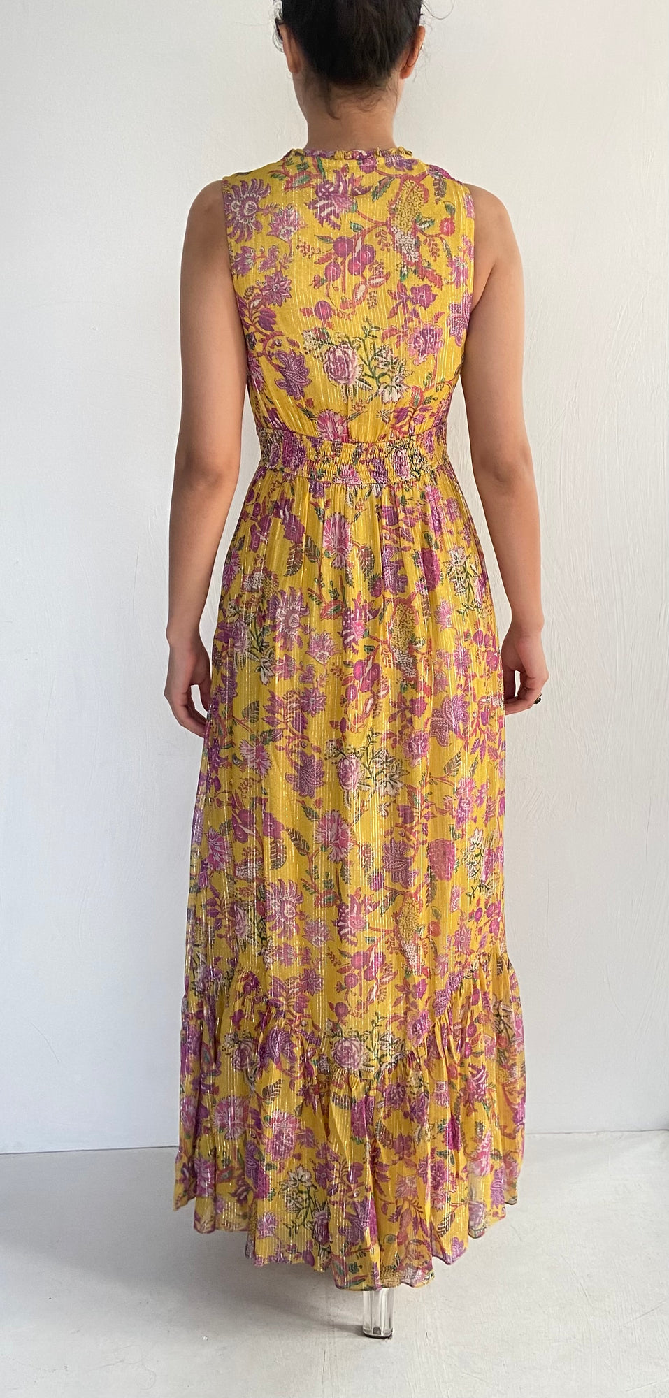 Hemant & Nandita | Dhea Long Dress | Yellow Multi