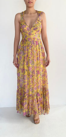 Hemant & Nandita | Dhea Long Dress | Yellow Multi